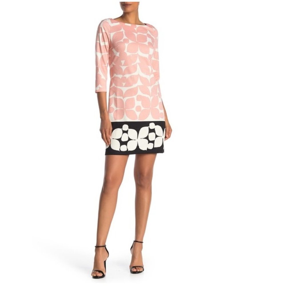 NWT London Times Blush Colorblock Shift Dress 8